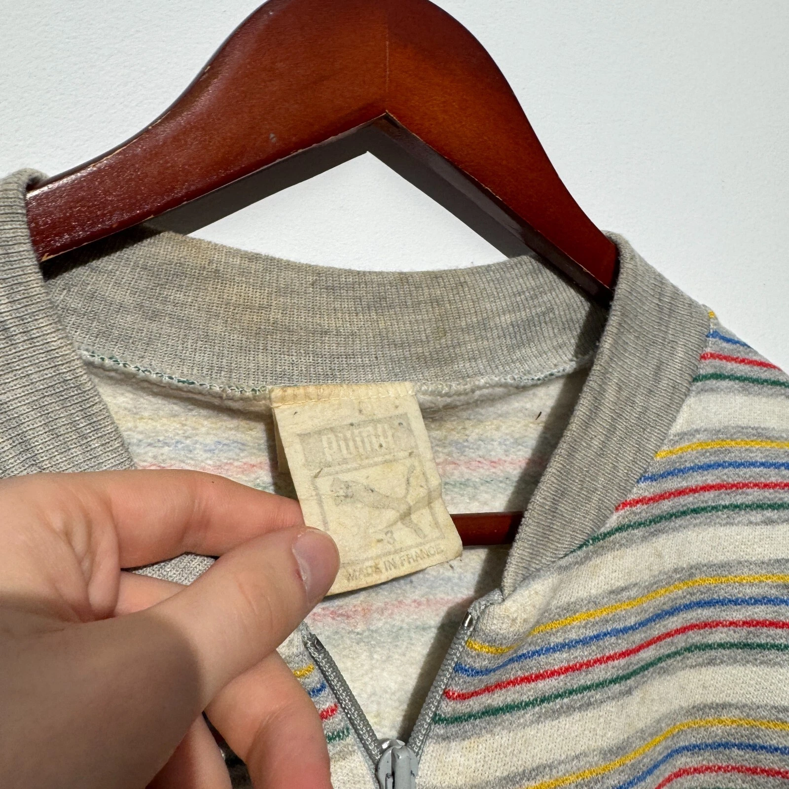 GUCCI Gilet Puma unisex multicolore cotone taglia L lavato anni 90 sbiadito vestibilità regolare