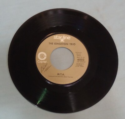 The Kingston Trio: M.T.A. / Tom Dooley - 7'' 45 RPM Record