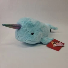 FAO Schwarz Adopt A Pet Enchanted Light Blue  Narwhal 15" Stuffed Plush Animal