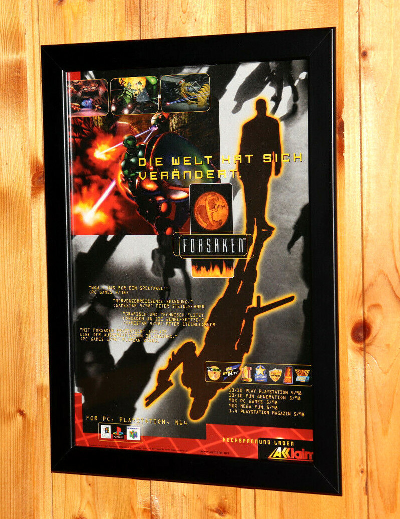 1998 Forsaken Video Game Rare Small Poster / Vintage Ad Page