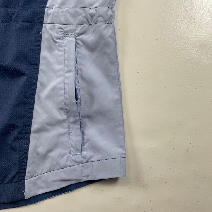 IllumiNITE Jacket Mens Large Blue Full Zip Mock Neck Windbreaker Vented Outdoor