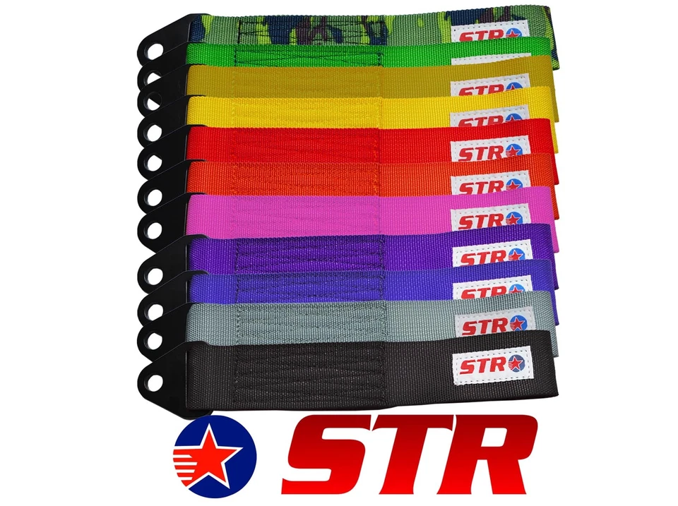 STR 3000kg Car Tow Hook Strap Loop Rally Competition Drift Touring - All Colours