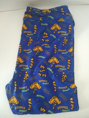 Ambrie Plus Capri Leggings Disney Tigger Bounce Blue With Orange Bounce & Tails
