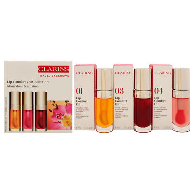 3 Pack Lip Comfort Oil Collection by Clarins for Women - 3 Pc Kit
