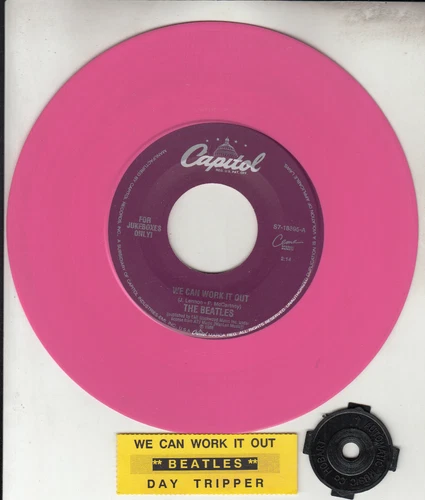THE BEATLES  We Can Work It Out & Day Tripper PINK VINYL 7" 45 rpm record RARE!