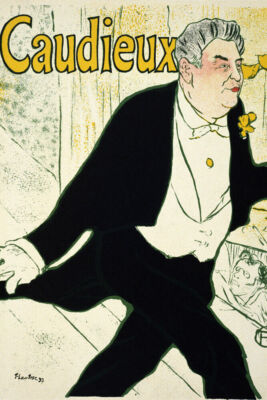 CAUDIEUX FRENCH CAFE CONCERT ACTOR TOULOUSE LAUTREC VINTAGE POSTER REPRO