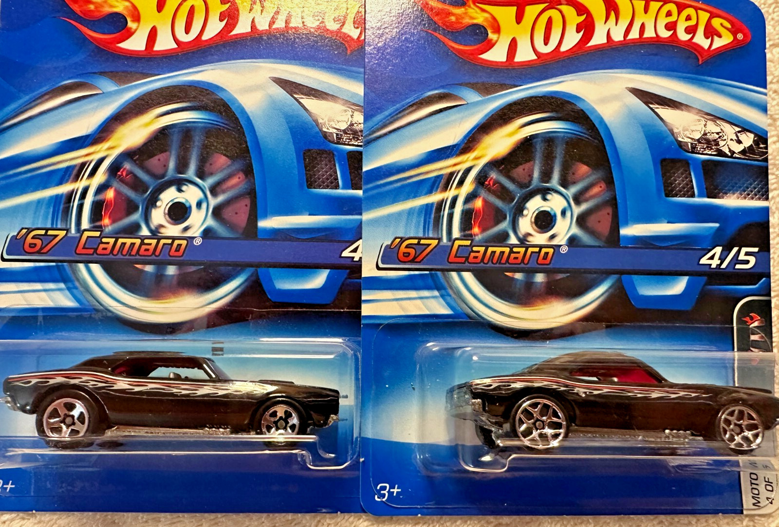 2006 Hot Wheels '67 CAMARO lot of 2 wheel variants 5 hole & Y5 #089 Motown Metal