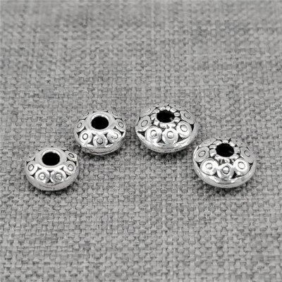 15pcs of 925 Sterling Silver UFO Saucer Spacer Beads for Bracelet