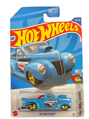 Hot Wheels 2022 HW Drag Strip 1/10 Blue  40 Ford Pickup Comp Cams