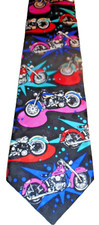 Harley Davidson  Ralph Marlin Vintage 1993  '50's HARLEYS  Silk Neck Tie