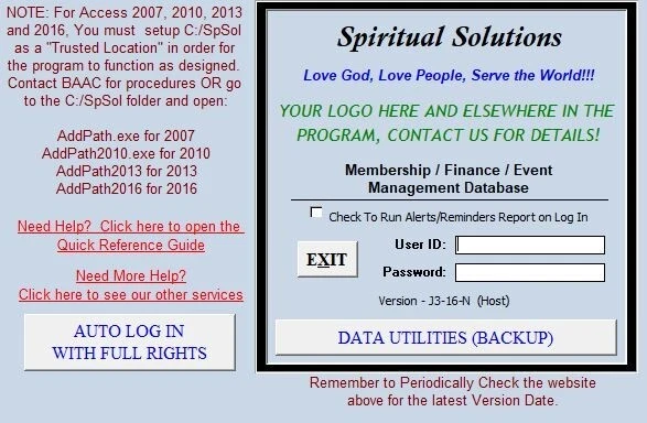 Church database management app named Spiritual Solutions, MS Access Database - Image 2 of 4