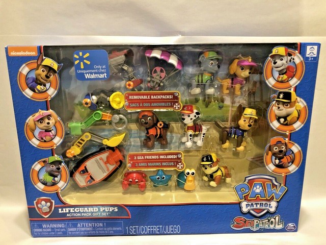 paw patrol sea patrol lifeguard pups action pack gift set
