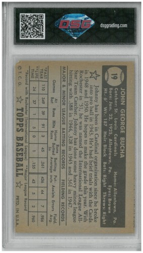 1952 Topps JOHNNY BUCHA #19 Rc Rookie 💎 DSG 3 VG - Picture 2 of 2