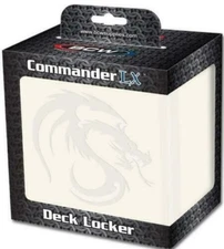BCW White Deck Commander LX 100 Gaming Card Leatherette Locker Storage Box