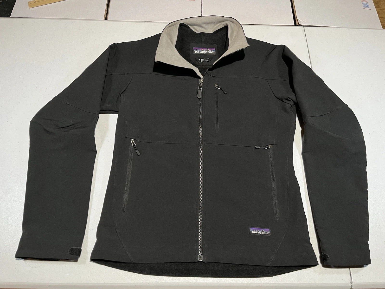 Patagonia Simple Guide Jacket Black Full Zip Softshell Coat Mens S Fleece Lined image 1