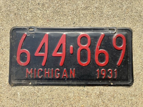 1931 Michigan License Plate