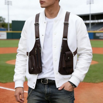 Underarm Vest Bag Men's Underarm Multi-Pocket Bag Double Shoulder Armpit Bag