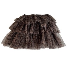 Zara Girls Leopard Print Tulle Layered Skirt - Size 6