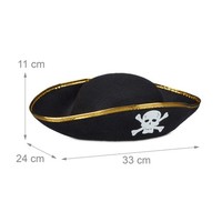 Piratenhut Schwarz Dreispitz EinheitsgrößE Relaxdays Totenkopf Fasching Karneval