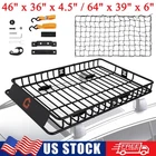 46" / 64" Roof Rack Cargo Top Luggage Storage Holder Carrier Basket w/ Cargo Net