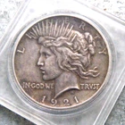 1921 $1 Peace Silver Dollar,  Attractive High Relief Toned Example!