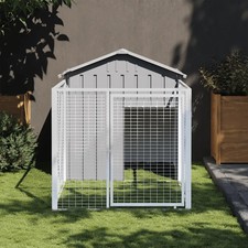 Dog House Light Grey Galvanized Steel 46.1 x 79.1 x 48.4 in vidaXL