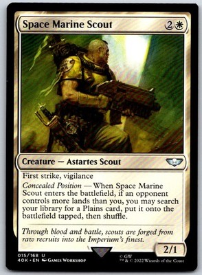 Space Marine Scout 15 Universes Beyond: Warhammer 40,000 Magic: The Gathering NM