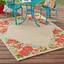 The Pioneer Woman 7' x 10' Sweet Rose Outdoor Rug NEW 40C