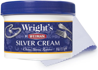 Wright'S by Weiman Silver Cleaner and Polish Cream with Polishing Cloth, Ammonia