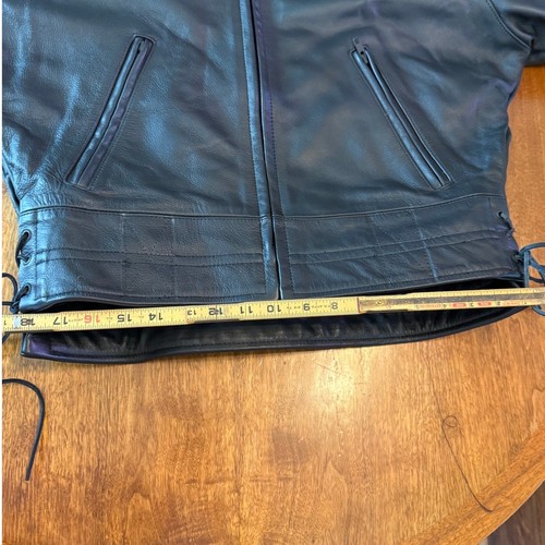 Giacca vintage Taylors pelle Thinsulate pelle nera pelle di mucca foderata polizia - Foto 9 di 9