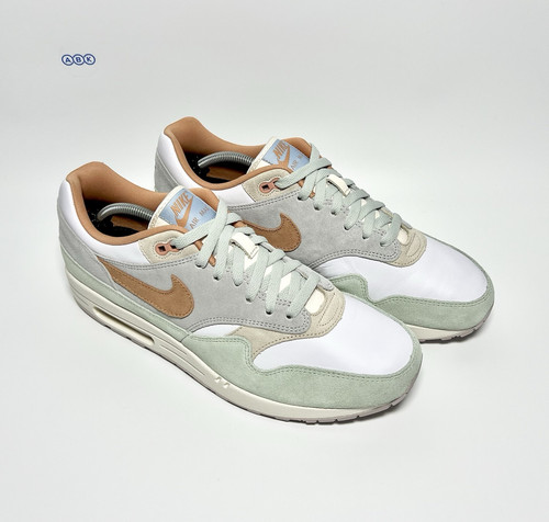 Nike Air Max 1 Premium Leather Suede Green White Neutral 95 Grey UK Size 11 - Bild 10 von 14