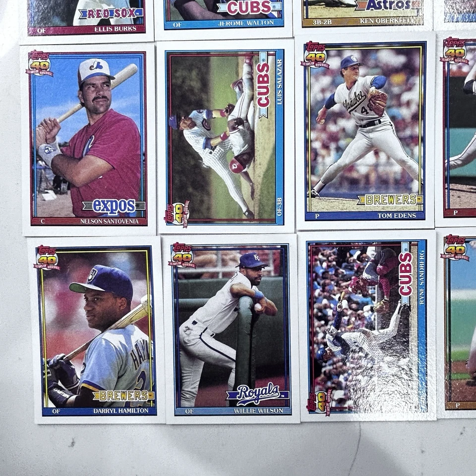 Lot of 25 Topps 1991 Baseball Cards Stars Ellis Burks Pete Harnisch Mark Grace - Image 4 of 4