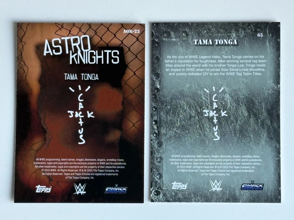 2 x 2025 Topps Chrome WWE Cactus Jack Tama Tonga Astro Knights + Base Bloodline - Image 2 of 3