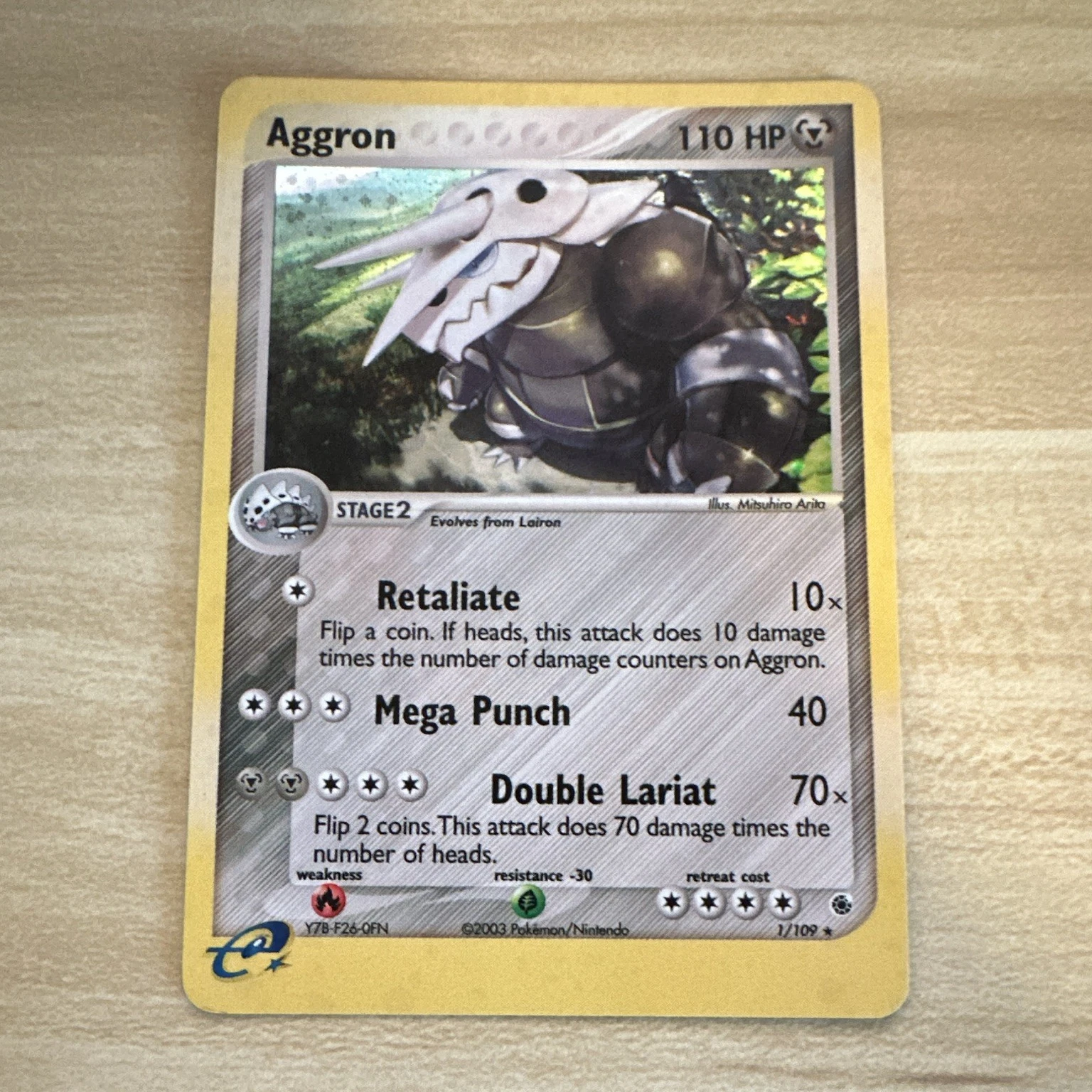 Pokemon Aggron 1/109 Holo Rare EX Ruby & Sapphire LP