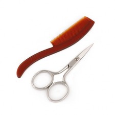 Italy Mustache Scissors and USA Comb Set
