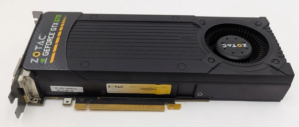 ZOTAC GeForce GTX 670 2GB GDDR5 PCI Express 3.0 x16 Video Card 299-1N265-000ZT - Image 4 of 4