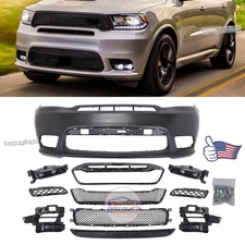 Fit For 2016-2020 Dodge Durango Front Bumper Cover Kit SRT Style LED Fog Light