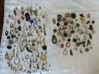 Vintage Costume Jewelry Lot Of Single Clip & Pierced Earrings For Crafting 190pc