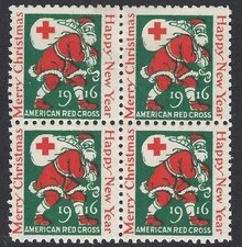 US Sc. # WX18c - p. 12.5 - Christmas Seal of 1916 - 2 VLH & 2 NH        (P-9546)