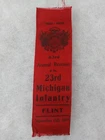 1908 FLINT 23rd MICHIGAN INFANTRY GAR CIVIL WAR VET GRAND ARMY REUNION RIBBON