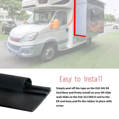 Racewill RV Slide Out Seal Wiper – 1/2" X 2.75" X 35' Black Rubber Weather Stripping