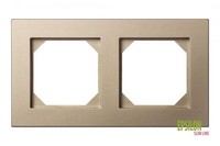 Liregus Epsilon 2-Fach Rahmen Champagner Kunststoff Slim Line Unterputz