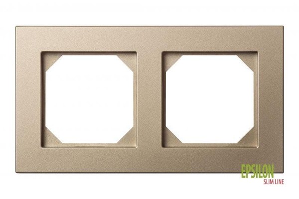 Liregus Epsilon 2-Fach Rahmen Champagner Kunststoff Slim Line Unterputz-image