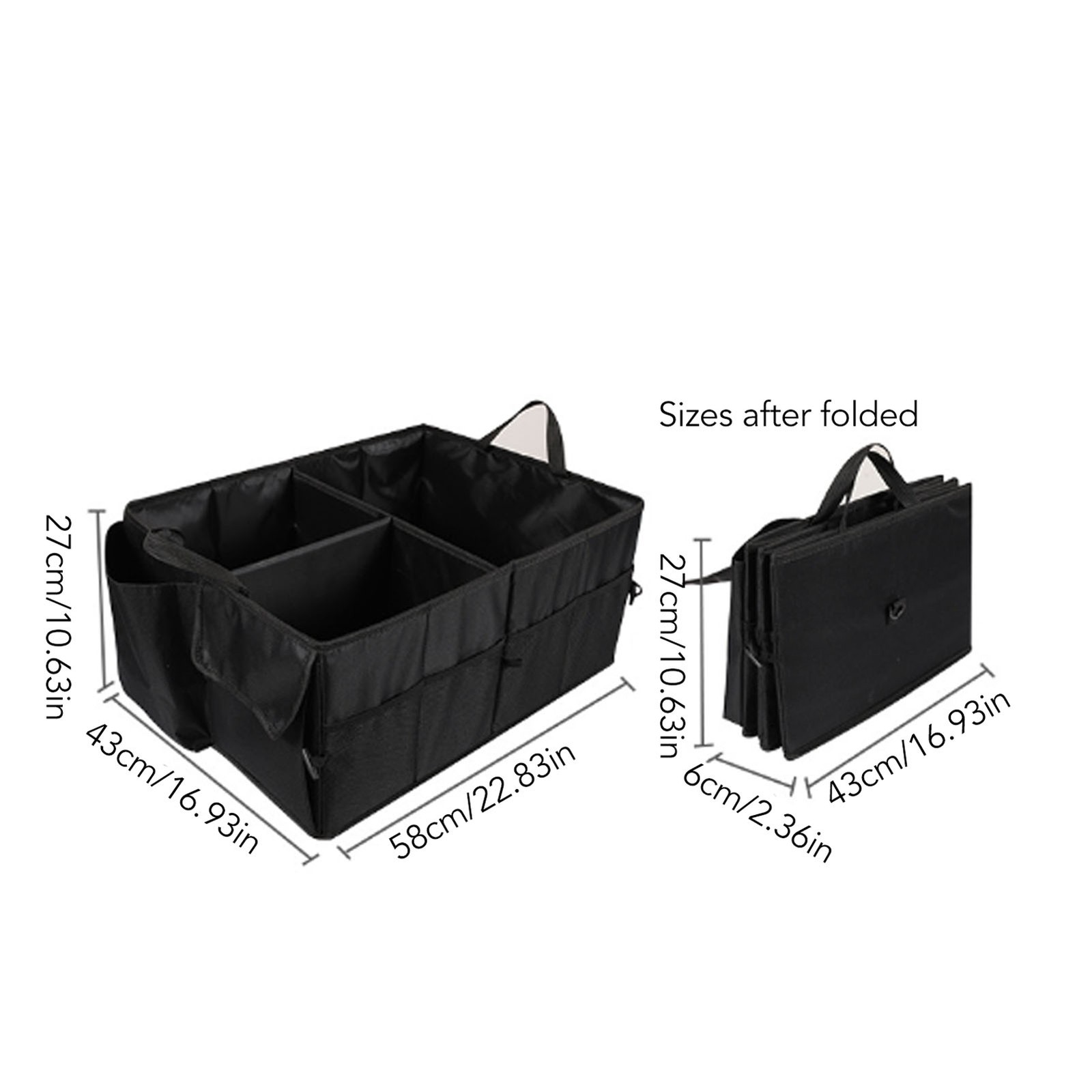 Car Trunk Organizer Foldable Large Capacity Oxford Cloth Collapsible Trunk
