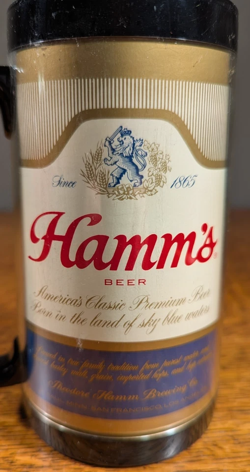 Taza de plástico térmica vintage Hamms Beer Beer Beer Hamms Beer Stein publicidad Foto 3 de 4