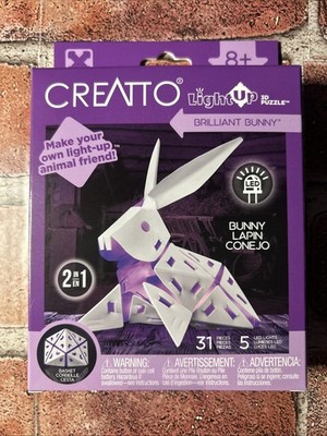 Brilliant Bunny Barnyard Buddies Creatto Light Up 3D Puzzle Craft 31 Pieces