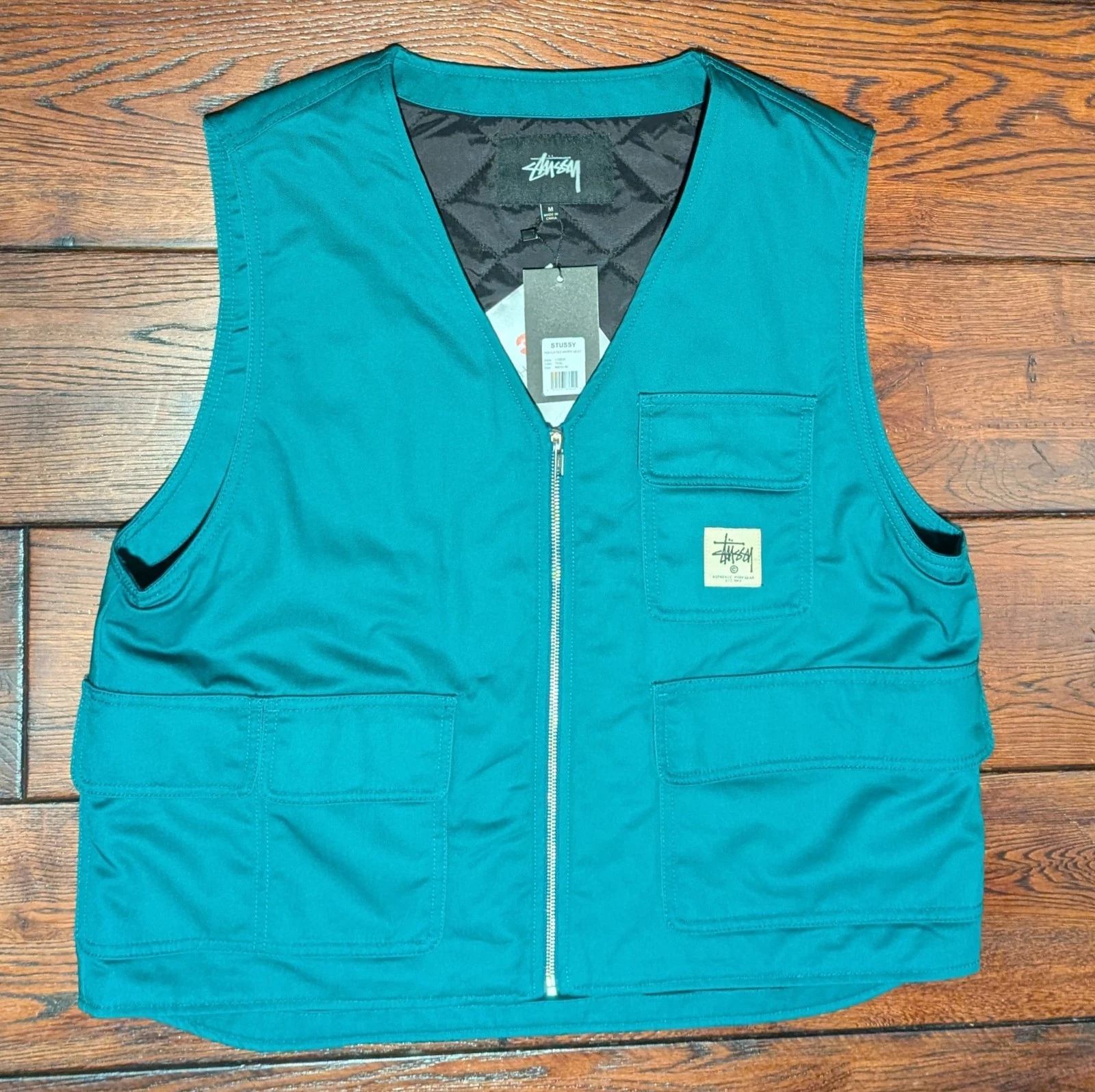 2021 STUSSY Men's 3M Green Insulated Work Vest Size Medium - NWT - product detail image 9