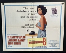 original 1960 BUTTERFIELD 8 Half Sheet Movie Poster 22x28 - ELIZABETH TAYLOR