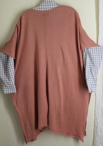 TWINSET New Eskandar Sz 1 GINGHAM FLANNEL CHECK Cotton Tunic Top & Pink Tabard - Picture 9 of 17