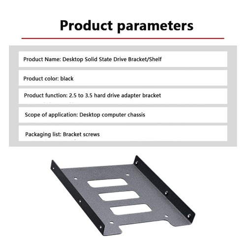 2.5" Skids For SSD To 3.5" Bay Caddy Tray Hard Drive HDD Metal Mounting Dock - 第 6/13 張圖片